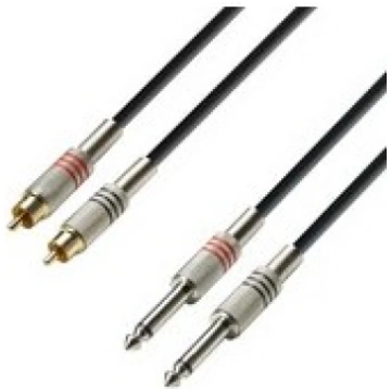 Adam Hall Audio Cable 2 x RCA male to 2 x 6.3 mm J