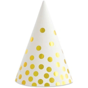 Svētku cepurītes "Gold Dots", 6 gab