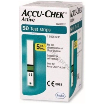 Teststrēmeles AC Active Glucose. Iepakojumā 50 gab