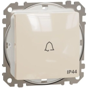 Zvanu poga ar simbolu 10A, IP44, bēšs, Sedna Desig