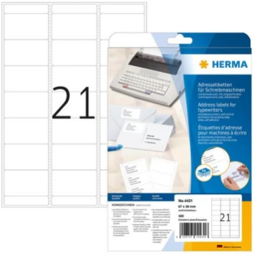 Herma Address sticker. 67x38 mm Paper matte Corner
