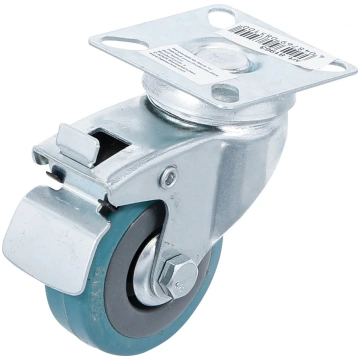 SWIVEL CASTOR WITH BRAKE | RUBBER | WITH ASSEMBLY 