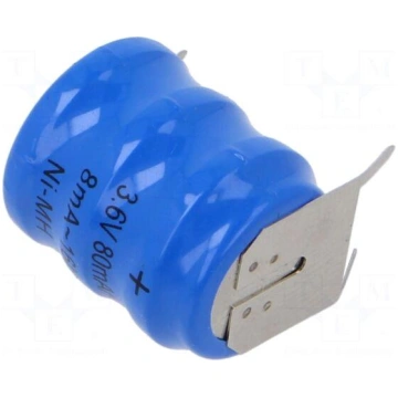 Re-battery: Ni-MH | 3.6V | 80mAh | 3pin | Ø15.5x19