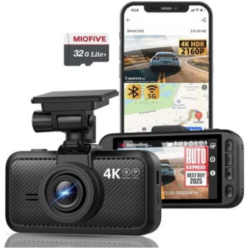 Miofive 4K Dashcam Car GPS, WiFi Car Camera, Bluet
