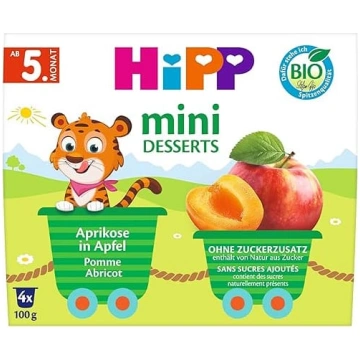 HiPP bioloģiskais mini deserts „Aprikozes ar āboli
