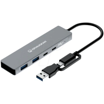 HUB USB Graugear 10Gbps 4x USB 3.2, 2x Type-C und 