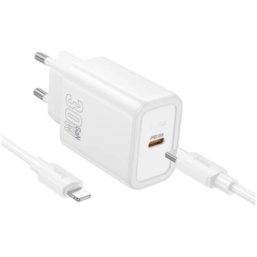 Charger Hoco N62 30W GaN USB-C + USB-C to Lightnin