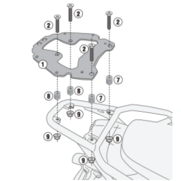 rear rack for Kappa givi top case Monokey for Moto