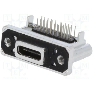 Connector: USB C; socket; on PCBs; THT; PIN: 24; a