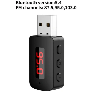 Mini USB Bluetooth 5.4 FM raidītāja adapteris ar m