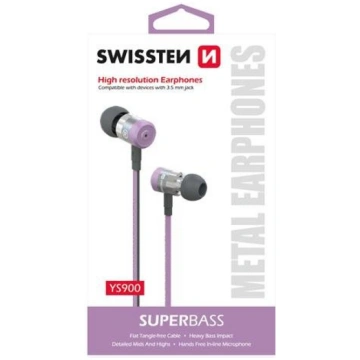 Swissten SuperBass Earbuds Metal YS900 Stereo Head