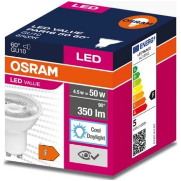 Ledvance Zarowka LED GU10 VALUE PAR16 50 60 4 5W/8