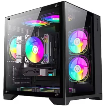 Gamemax INFINITY MINI BK, Tempered Glass, Black (I