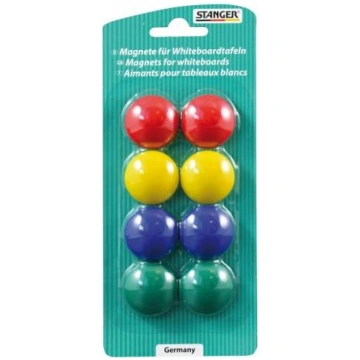 STANGER Whiteboard Magnets set of 8 colours, 1 set