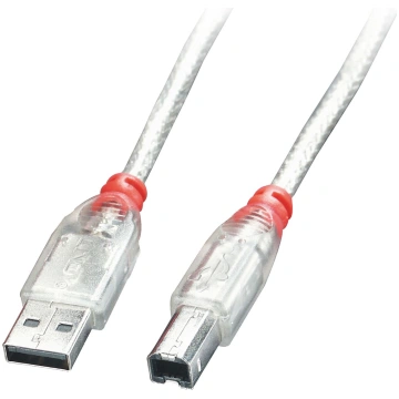 Lindy 2m USB 2.0 Type A to B cable, tranparent | 4
