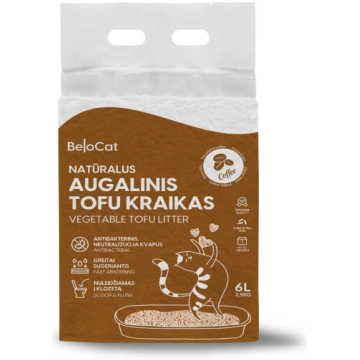 BeloCat Tofu Clumping Cat Litter Coffee 6l - dabīg