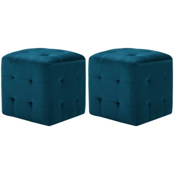 vidaXL pufi, 2 gab., zili, 30x30x30 cm, samts