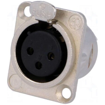 Socket | XLR | female | PIN: 3 | flange (2 holes),