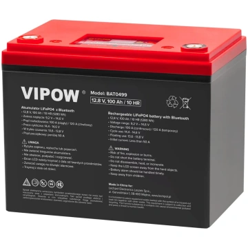 LiFePO4 100Ah BMS Bluetooth akumulators VIPOW BAT0