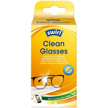 Swirl Clean Glasses 50 gab. - Vienreizejas salvete