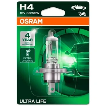 Halogēna spuldze H4, 12V, 60/55W, ULTRA LIFE sērij