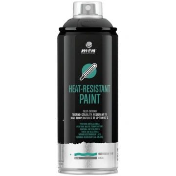 Aerosolkrāsa 400ml PRO melna karstumizturīga Monta