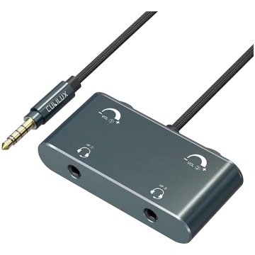 Cubilux 3,5 mm austiņu adapteris 2-in-1 ar skaļuma