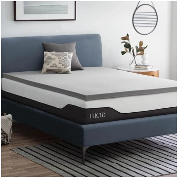 Lucid Bamboo Charcoal Memory Foam Mattress Topper 
