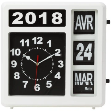 WALL FLIP CLOCK WITH CALENDAR - 31 x 31 cm - FRENC