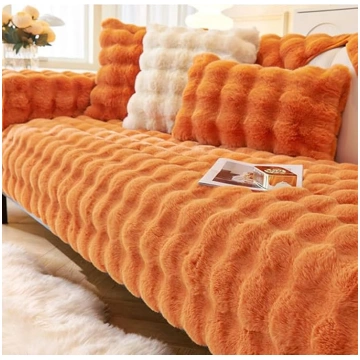Thick Rabbit Plush Sofa Covers, Non-Slip Sofa Slip