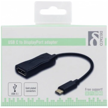 DELTACO USB 3.1 DISPLEJPORTA ADAPTERIM, USB TIPA C