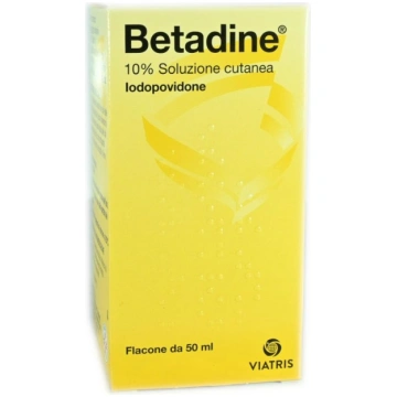 Betadine soluzione cutanea 50 ml 10% antisettico d