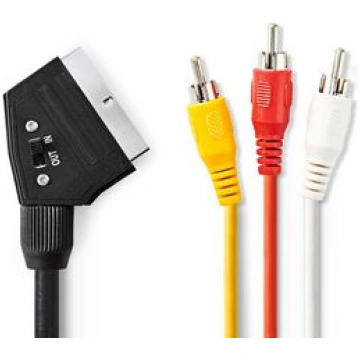 Kabelis SCART spraudnis - 3x RCA spraudnis parsled