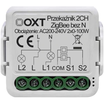 OXT Modu mini przekanik 2 obw. bez N ZigBee TUYA 0