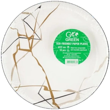 MARBLE GO GREEN PAPĪRA ŠĶĪVJI 18CM, 10GAB/IEPAK, 0