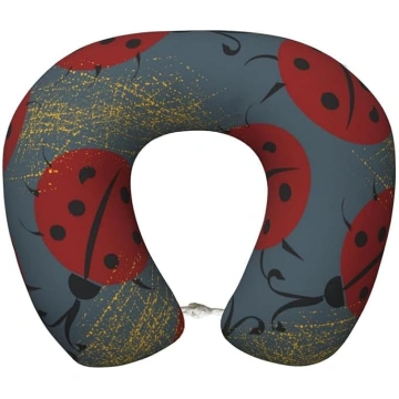 Ladybug ceļojuma spilvens ar atmiņas putām kakla s
