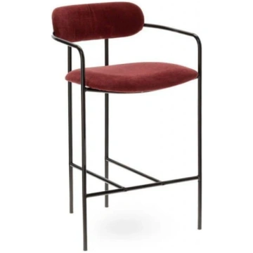 Set of 2 PATAY stools Burgundy seat height 65cm At