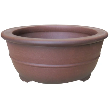 13" Flared Belted Round Semi-Cascade Unglazed Bons