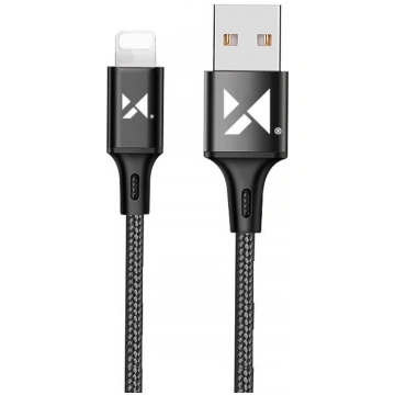 Kabelis USB kabelis iPhone Lightning 2,4A 1m melns