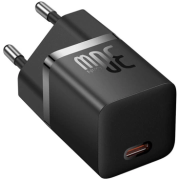 Adapteris Baseus GaN5 30W Mini, USB Type C, melna