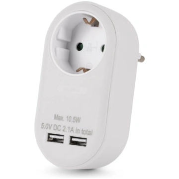 Barošanas adapters ENTAC EPAG-1EE-2USB-W — 1 zemēt
