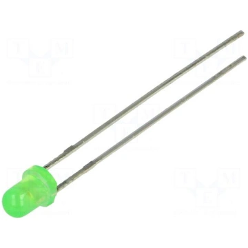 LED | 3mm | green | 4÷11mcd | 34° | Front: convex 
