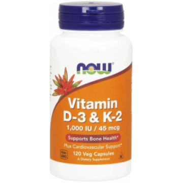 Vitamin D-3 & K-2 Now Foods 120 vcaps