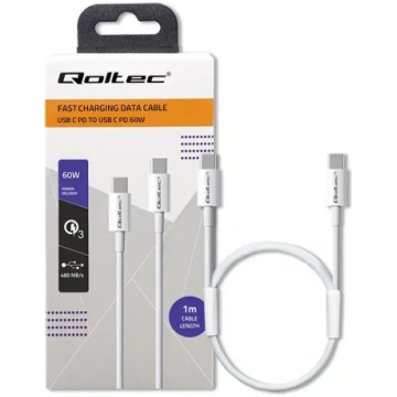 Qoltec USB 2.0 type C Cable | USB 2.0 type C 60W |