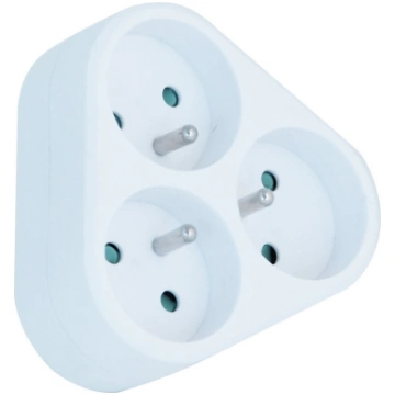 Triple power strip with 3 front electrical sockets