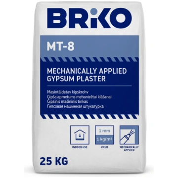 Ģipša apmetuma maisījums Briko MT-8, mašīna, 25 kg
