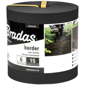 Zāliena apmale Bradas Border 6 m x 15 cm, melna