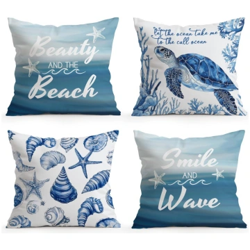 4 Pcs Marine Turtles And Shell Decorations Single-
