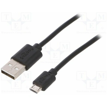 Cable; USB 2.0; USB A plug,USB B micro plug; 2m; b