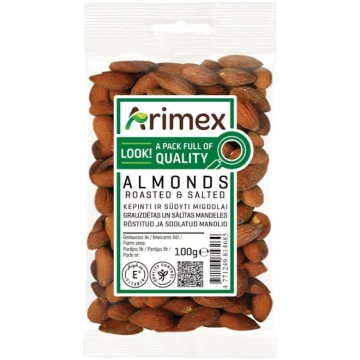 Mandeles sālītas un grauzdētas ARIMEX, 100g - 450-